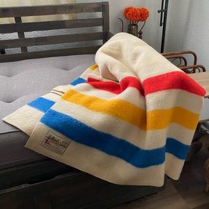 Vintage 100% Wool Orrlasan Blanket Orr Felt & Blanket co. Made in USA 70”x80”